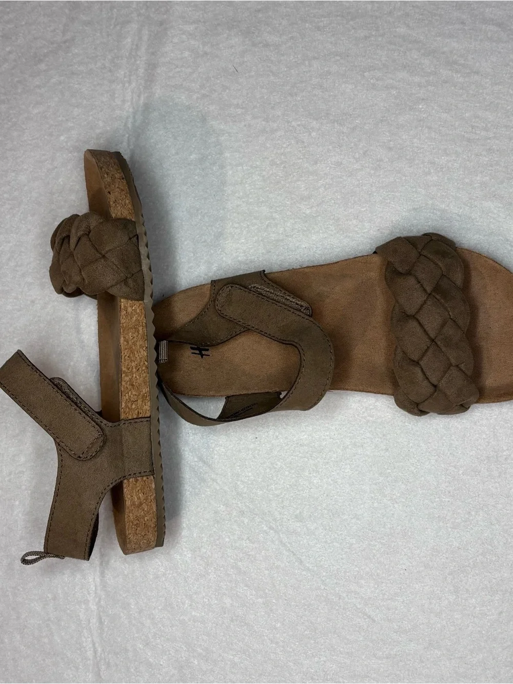 H&M Braided Brown Suede-Style Kids Sandals Size 13